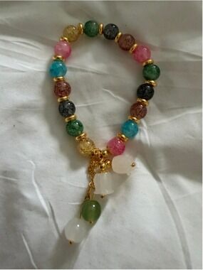 Multicolor Beaded Bracelet One Size Bohemian Style
